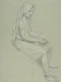 Study of a Seated Veiled Female Figure Realism William Adolphe Bouguereau